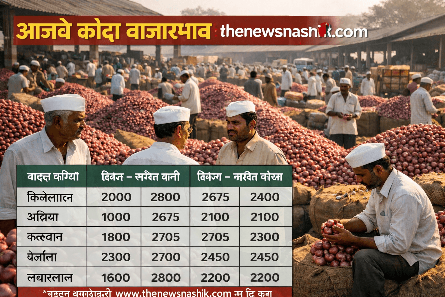 आजचे नाशिक कांदा बाजारभाव